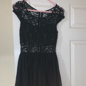 Black lace cocktail dress